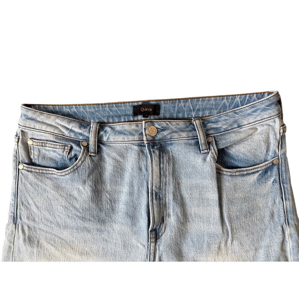 Quince Cropped Wide-Leg Denim Jeans in Light Blue Size 32 - Picture 2 of 7